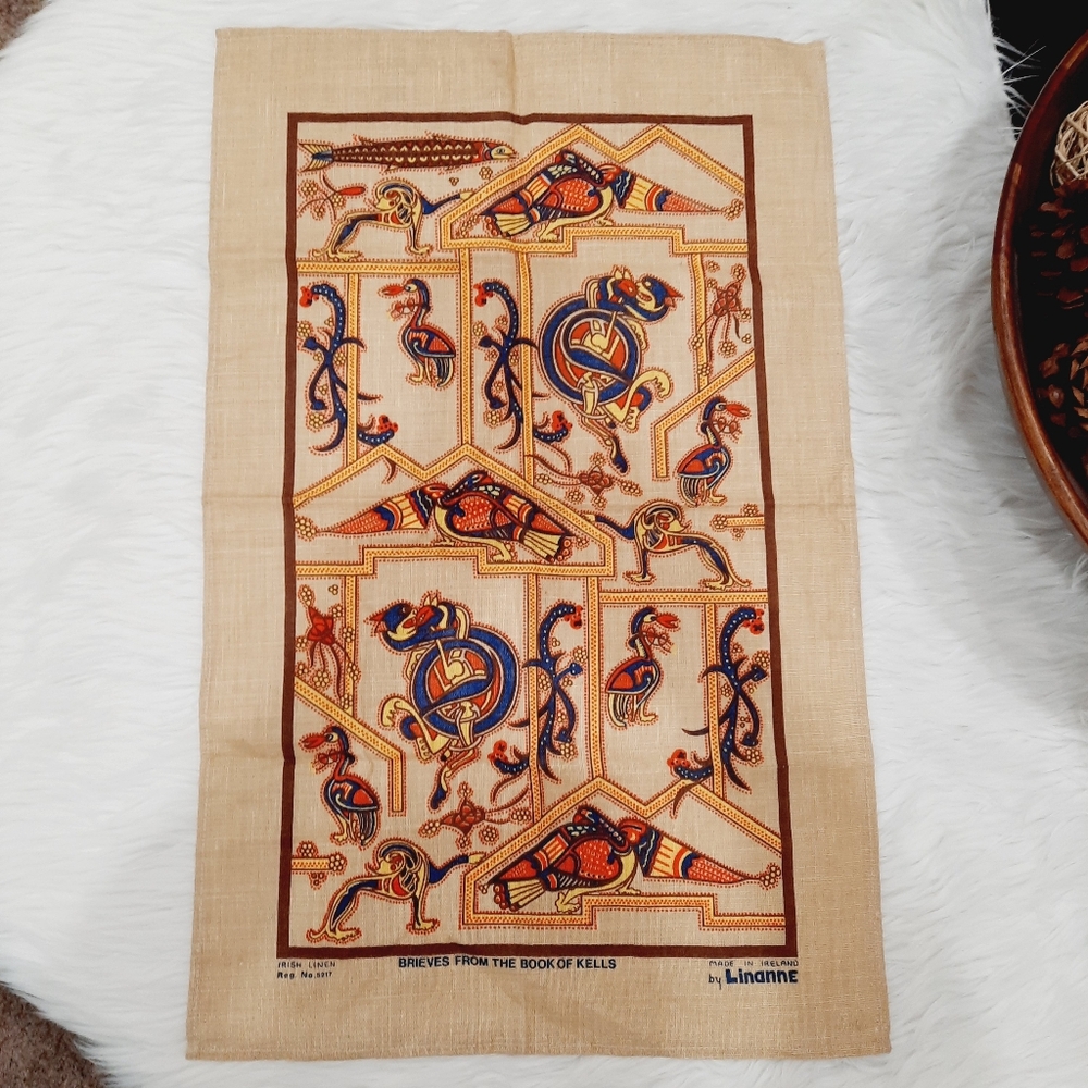 Linanne Pure Linen Book Of Kells Tea Towel